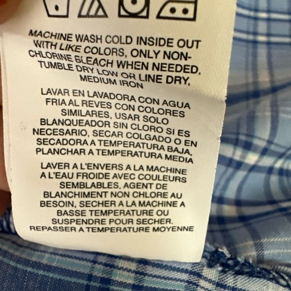 Wrangler Western Shirt Men’s Small Blue Plaid Pearl Snap Long Slv Cowboy Rodeo - Picture 13 of 13